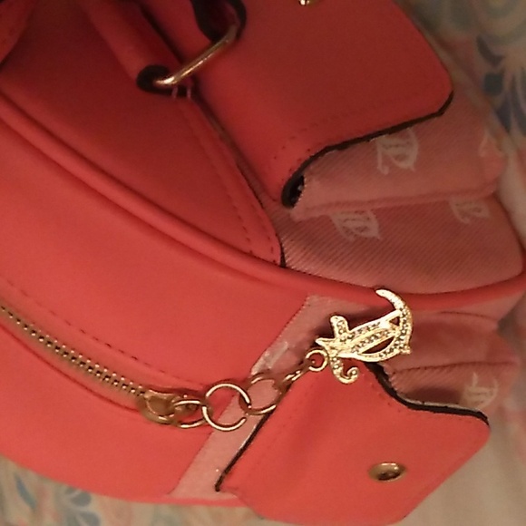 Juicy Couture Sparkly Pink Bowler Bag Pockets Viral Tik Tok - Picture 3 of 6